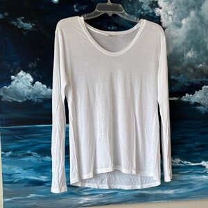 L’Agence White Modal Long Sleeve Shirt